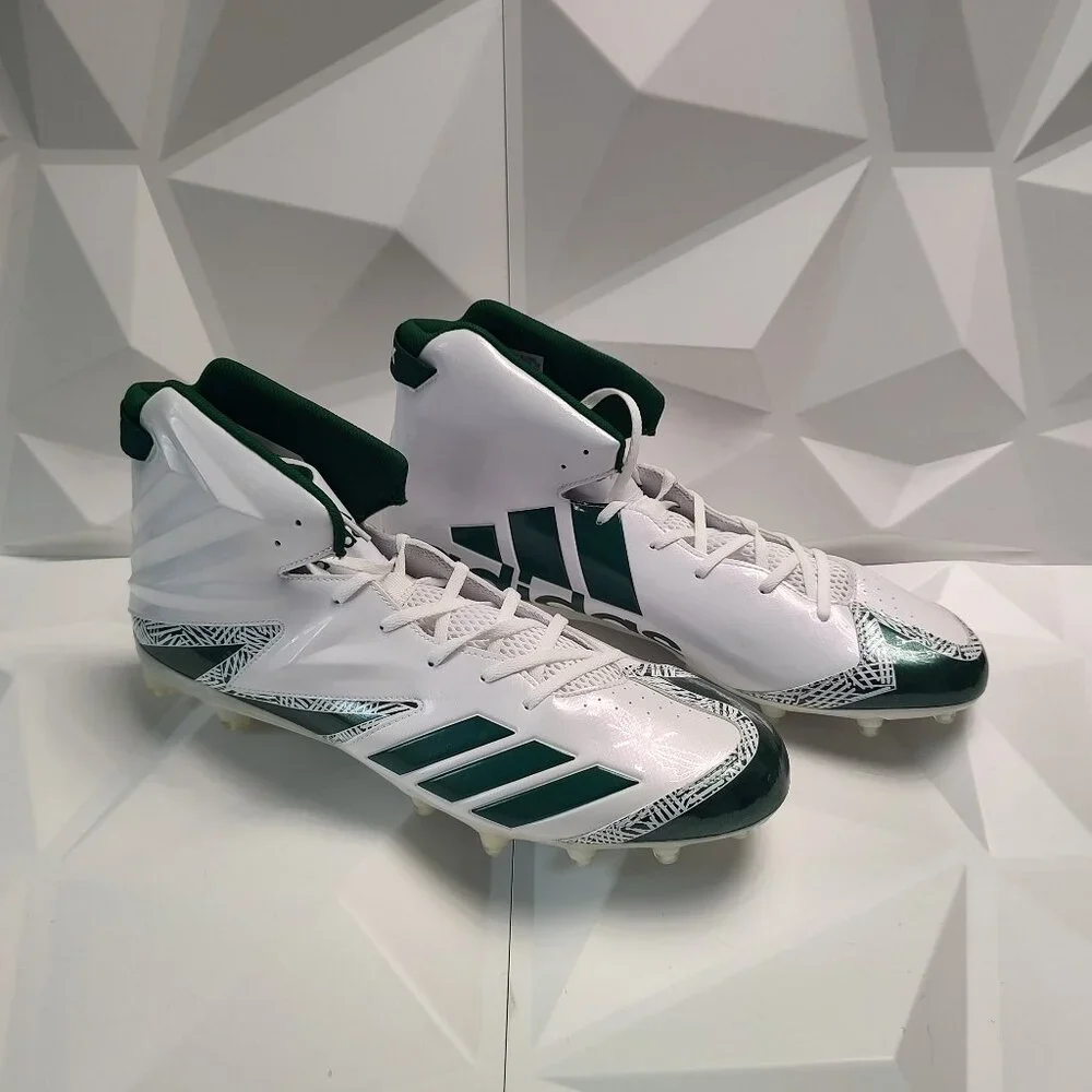 Adidas Mens Football Cleats 17 White Green Shoe Lacrosse Freak X Carbon High - Picture 12 of 15